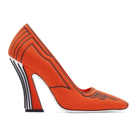 Fendi: Red FFreedom Fabric Heels 